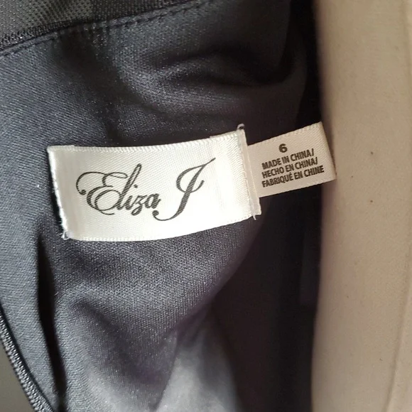 Nwot Eliza J Black Ruched Long Sleeve Cocktail Gown - Picture 11 of 15